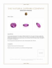 3.52 Ct. Purplish Pink Sapphire from Madagascar Appraisal