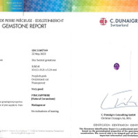 3.52 Ct. Purplish Pink Sapphire from Madagascar Scan Report