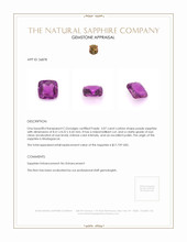 3.07 Ct. Purple Sapphire from Madagascar Appraisal