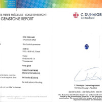 3.58 Ct. Violet Sapphire from Ceylon (Sri Lanka) Scan Report