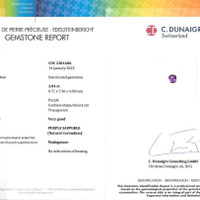 3.04 Ct. Purple Sapphire from Madagascar Scan Report