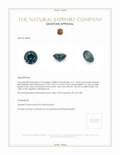 4.21 Ct. Greenish Blue Sapphire from Madagascar Appraisal