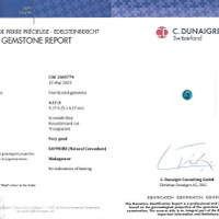 4.21 Ct. Greenish Blue Sapphire from Madagascar Scan Report