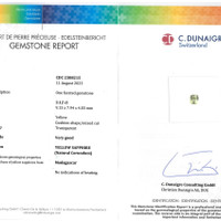 3.12 Ct. Yellow Sapphire from Madagascar Scan Report