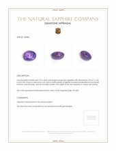 3.92 Ct. Purple Star Sapphire from Ceylon (Sri Lanka) Appraisal