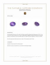 3.92 Ct. Purple Star Sapphire from Ceylon (Sri Lanka) Appraisal