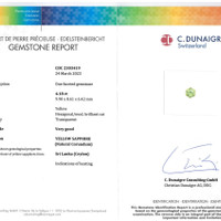 4.18 Ct. Yellow Sapphire from Ceylon (Sri Lanka) Scan Report