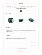 2.08 Ct. Bluish Green Sapphire from Ceylon (Sri Lanka) Appraisal