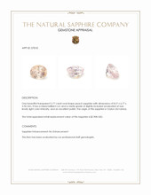 2.77 Ct. Peach Sapphire from Ceylon (Sri Lanka) Appraisal