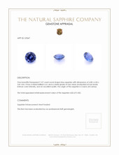 1.07 Ct. Blue Sapphire from Ceylon (Sri Lanka) Appraisal