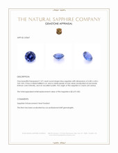 1.07 Ct. Blue Sapphire from Ceylon (Sri Lanka) Appraisal