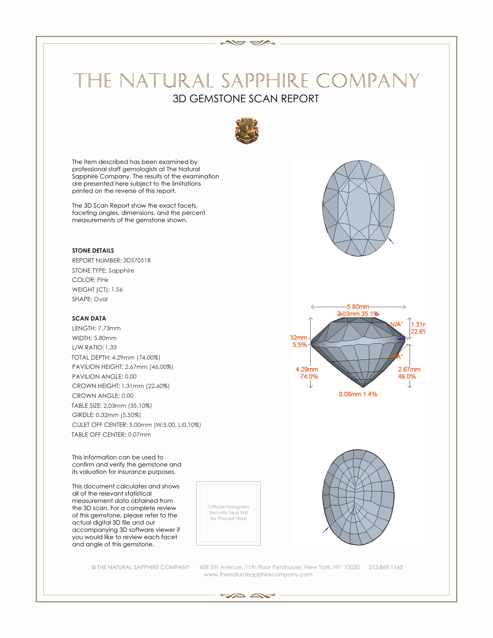 1.56 Ct. Pink Sapphire from Ceylon (Sri Lanka)