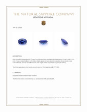 0.77 Ct. Blue Sapphire from Ceylon (Sri Lanka) Appraisal