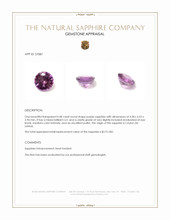 0.48 Ct. Purple Sapphire from Ceylon (Sri Lanka) Appraisal