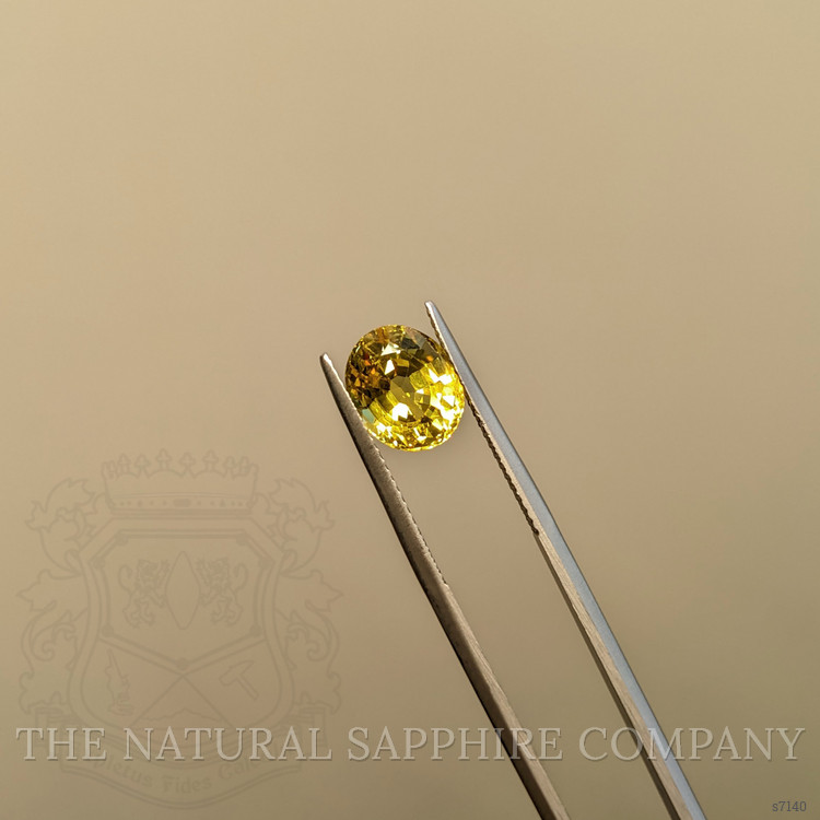 3.63 Ct. Greenish Yellow Sapphire from Ceylon (Sri Lanka)