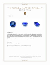 1.10 Ct. Blue Sapphire from Ceylon (Sri Lanka) Appraisal