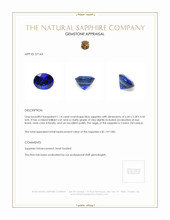 1.14 Ct. Blue Sapphire from Ceylon (Sri Lanka) Appraisal