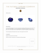 1.49 Ct. Blue Sapphire from Ceylon (Sri Lanka) Appraisal