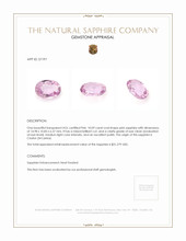 10.09 Ct. Pink Sapphire from Ceylon (Sri Lanka) Appraisal