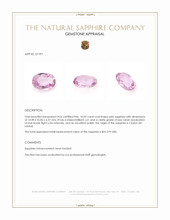 10.09 Ct. Pink Sapphire from Ceylon (Sri Lanka) Appraisal