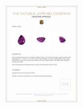 4.30 Ct. Purple Sapphire from Ceylon (Sri Lanka) Appraisal