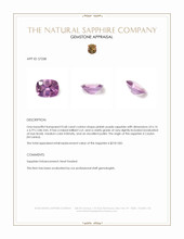 0.68 Ct. Pinkish Purple Sapphire from Ceylon (Sri Lanka) Appraisal