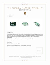 0.85 Ct. Greenish Blue Sapphire from Madagascar Appraisal