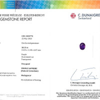10.15 Ct. Purple Sapphire from Madagascar Scan Report