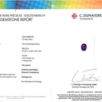 10.15 Ct. Purple Sapphire from Madagascar Scan Report