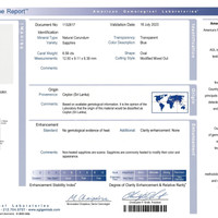 6.58 Ct. Blue Sapphire from Ceylon (Sri Lanka) Scan Report