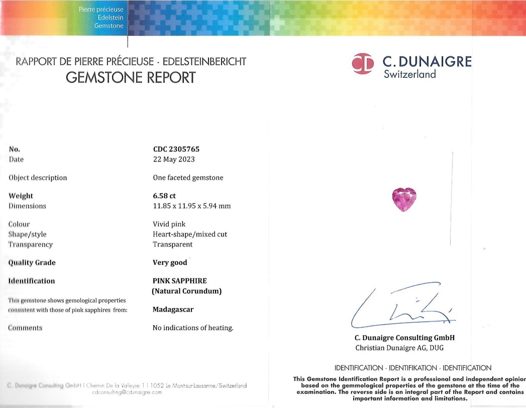 6.58 Ct. Pink Sapphire from Madagascar