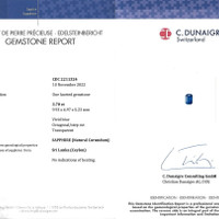 3.70 Ct. Blue Sapphire from Ceylon (Sri Lanka) Scan Report