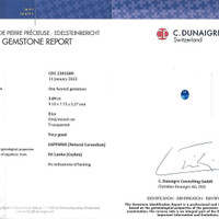 3.09 Ct. Blue Sapphire from Ceylon (Sri Lanka) Scan Report
