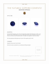 1.39 Ct. Blue Sapphire from Ceylon (Sri Lanka) Appraisal
