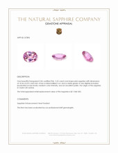 3.52 Ct. Pink Sapphire from Ceylon (Sri Lanka) Appraisal
