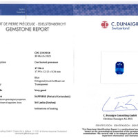17.96 Ct. Blue Sapphire from Ceylon (Sri Lanka) Scan Report