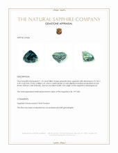 1.14 Ct. Greenish Blue Sapphire from Madagascar Appraisal