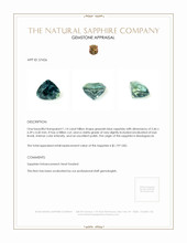 1.14 Ct. Greenish Blue Sapphire from Madagascar Appraisal
