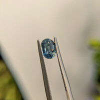1.11 Ct. Greenish Blue Sapphire from Madagascar Life Style