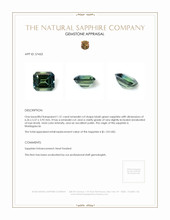 1.31 Ct. Bluish Green Sapphire from Madagascar Appraisal