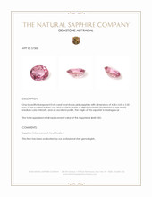 0.43 Ct. Pink Sapphire from Madagascar Appraisal
