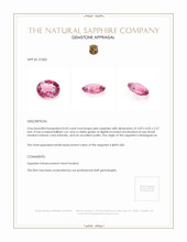0.43 Ct. Pink Sapphire from Madagascar Appraisal