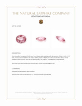 0.60 Ct. Pink Sapphire from Madagascar Appraisal