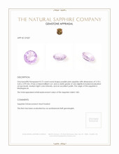 0.72 Ct. Purplish Pink Sapphire from Madagascar Appraisal