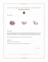 0.52 Ct. Pink Sapphire from Madagascar Appraisal