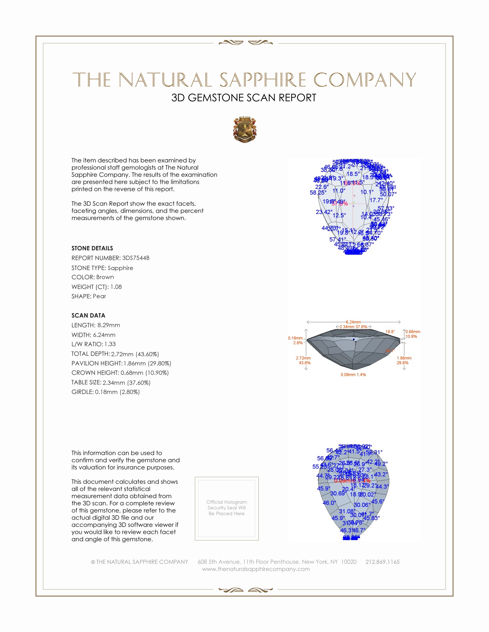 1.08 Ct. Brown Sapphire from Madagascar