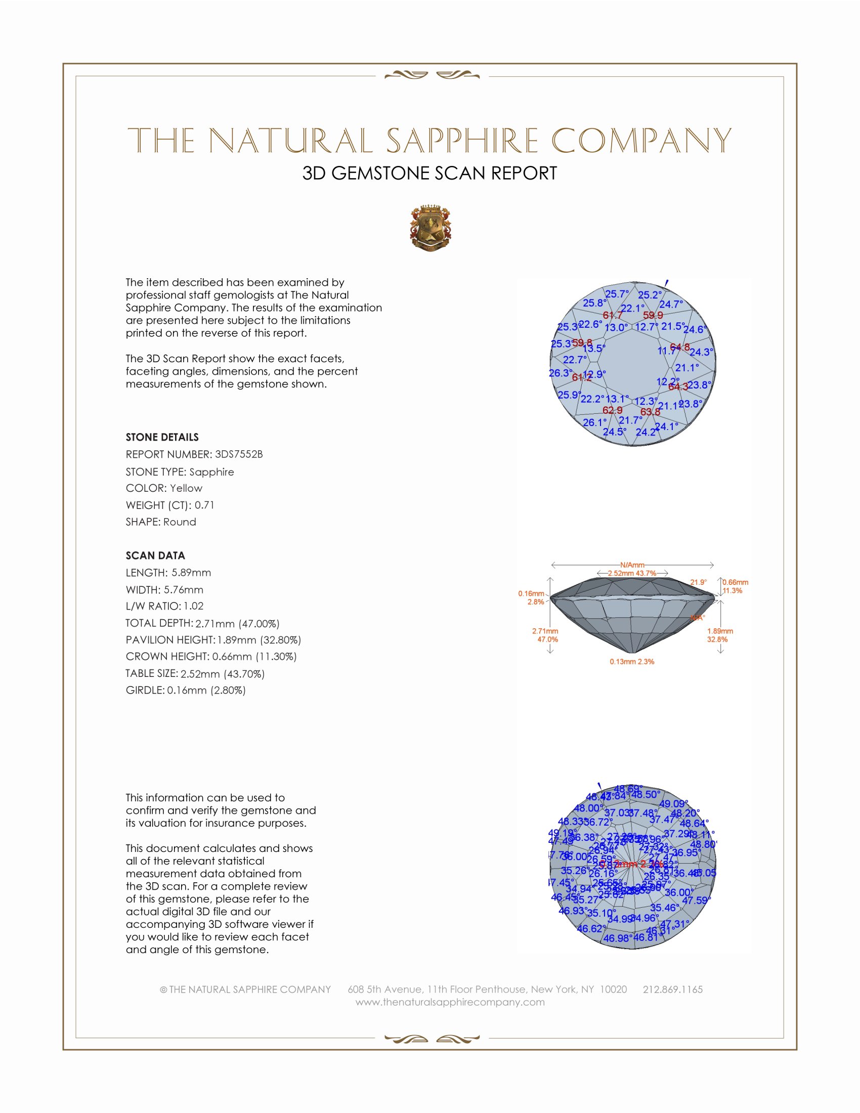 0.71 Ct. Yellow Sapphire from Madagascar