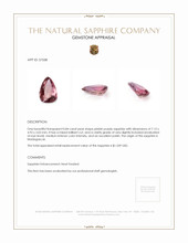 0.84 Ct. Pinkish Purple Sapphire from Madagascar Appraisal