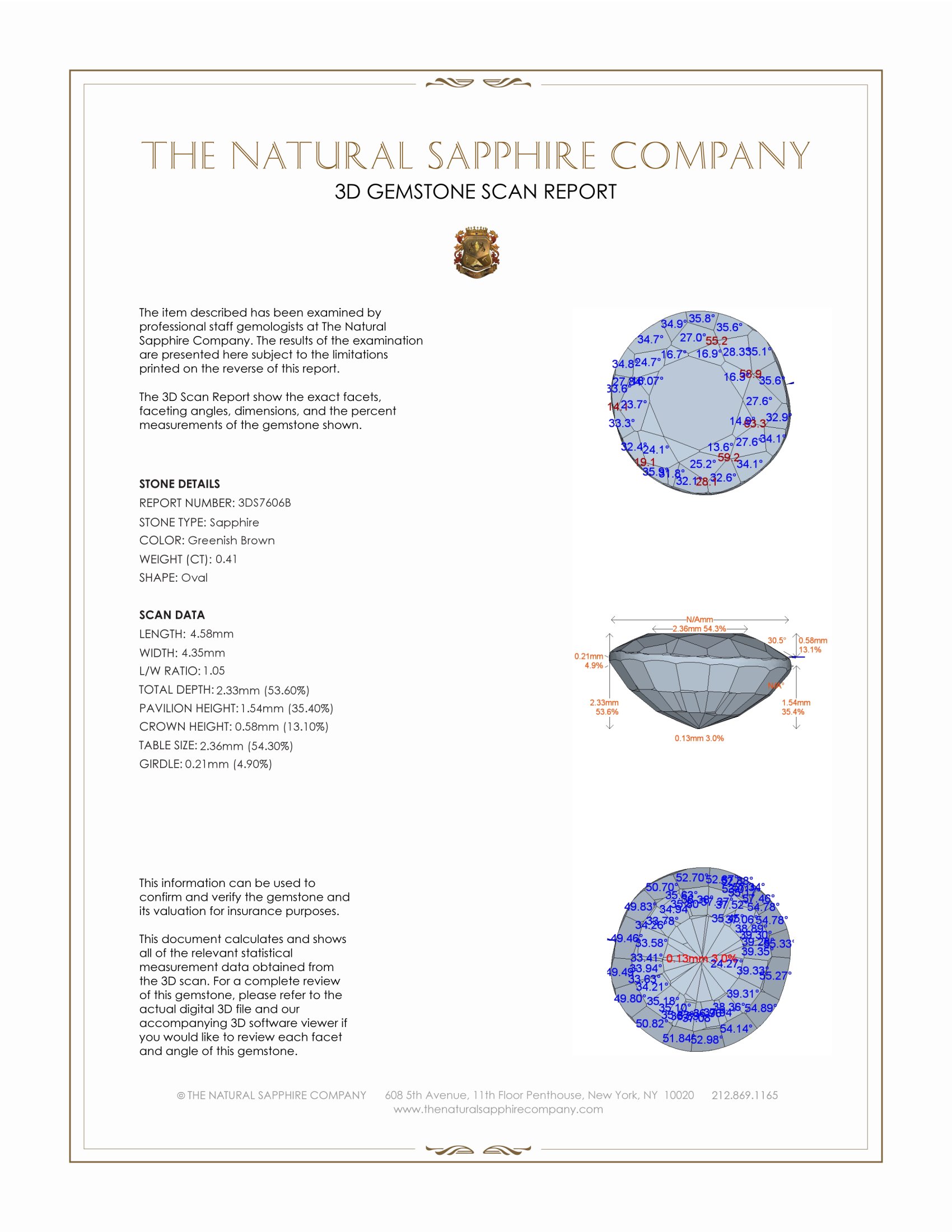 0.41 Ct. Greenish Brown Sapphire from Madagascar