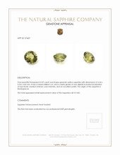 0.49 Ct. Greenish Yellow Sapphire from Madagascar Appraisal